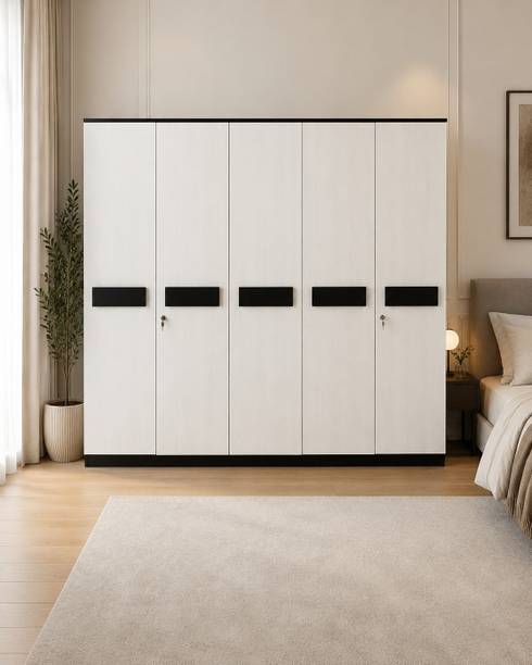 Woodarch Engineered Wood 5 Door Wardrobe