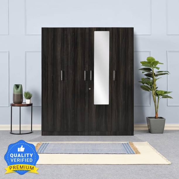 Wakefit Gingham Engineered Wood 4 Door Wardrobe
