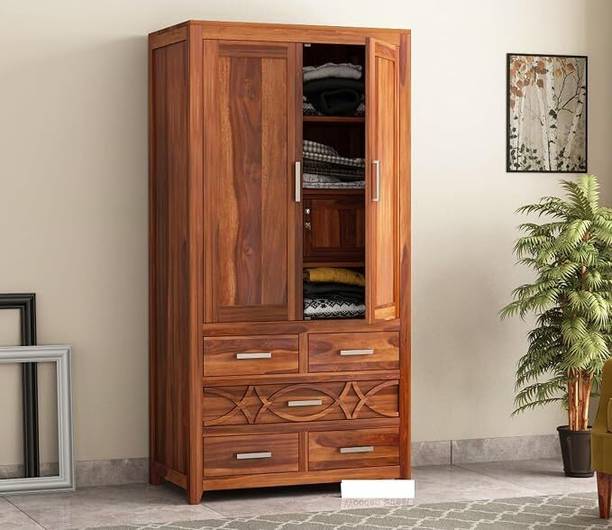 THE HOME HEAVEN INTERIOR Solid Wood 2 Door Wardrobe