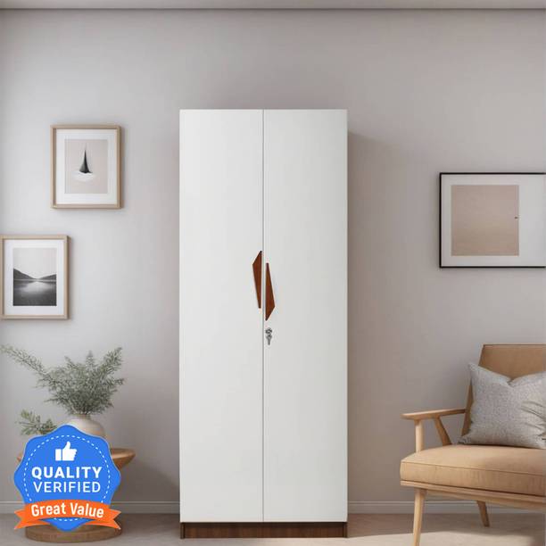 Mintwud from Pepperfry Maya 2 Door Wooden Wardrobe/Wooden Almirah With Shelf Storage For Bedroom/Home Engineered Wood 2 Door Wardrobe
