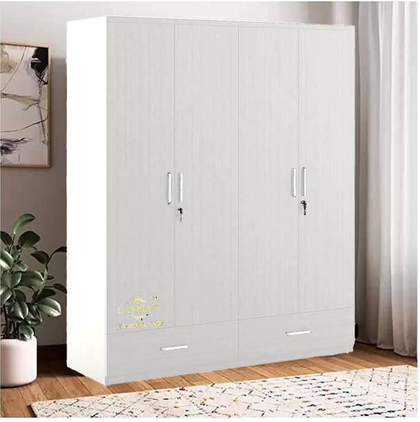 CASPIAN Wooden Almirah for Clothes and Stacking space -Home Furniture Storage Engineered Wood 4 Door Wardrobe