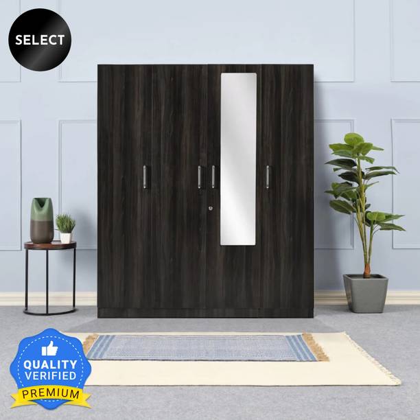 Wakefit Gingham Engineered Wood 4 Door Wardrobe