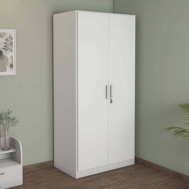 Nilkamal Max with 8 Shelves | 2 Drawers | 1 Hanging Rod | Engineered Wood 2 Door Wardrobe