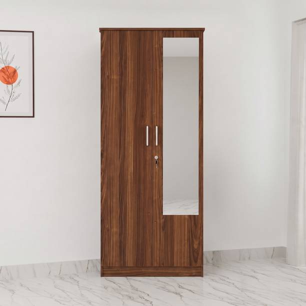 Valuewud From Pepperfry 2 Door Wardrobe with Mirror | Engineered Wood 2 Door Wardrobe