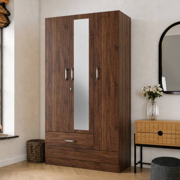 Wakefit Gingham Engineered Wood 3 Door Wardrobe