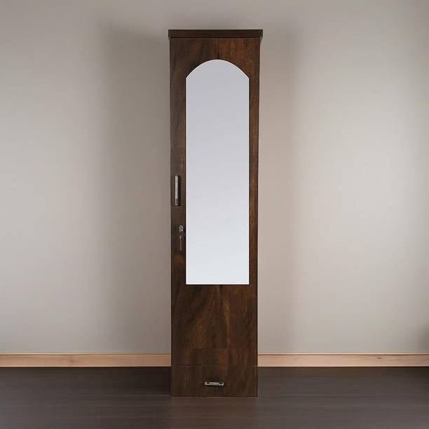 CASPIAN Wooden Almirah for Clothes and Stacking space -Home Furniture Storage Engineered Wood 1 Door Wardrobe