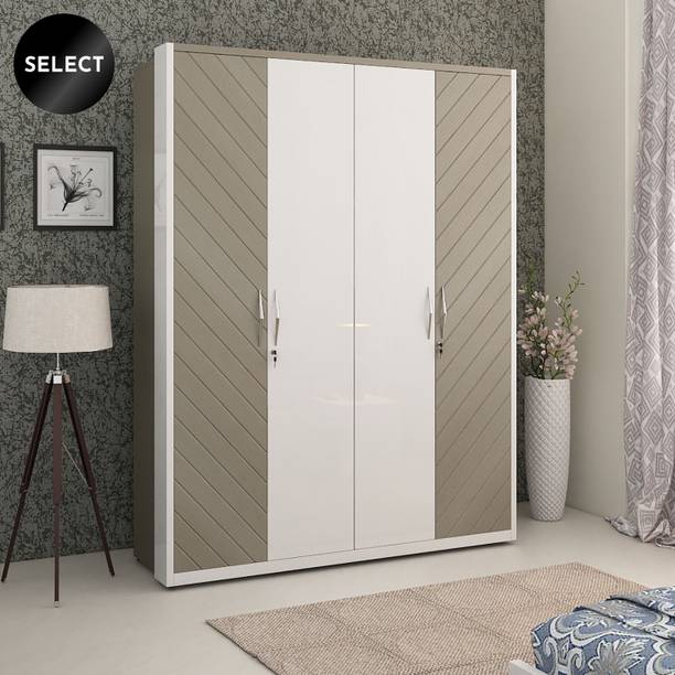 SPACEWOOD Alaska Engineered Wood 4 Door Wardrobe