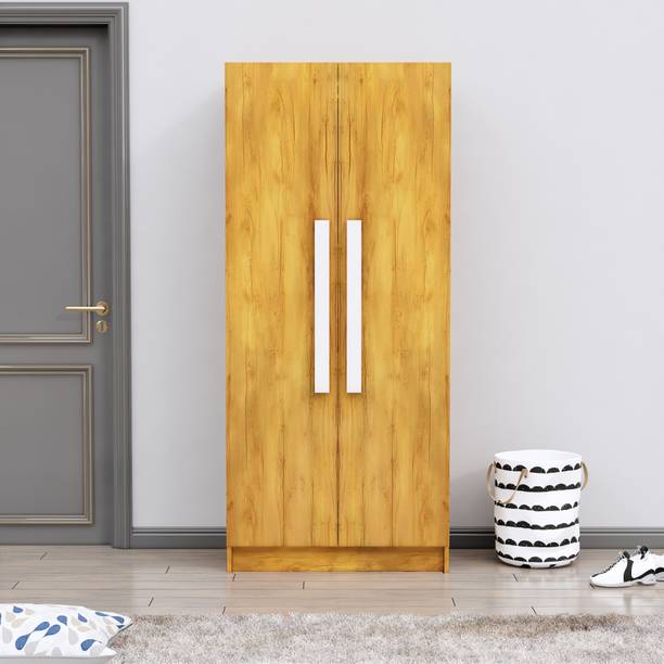 Hexa Red Wooden Wardrobe with 1 Drawer & Huge Space 3 Year Warranty Engineered Wood 2 Door Wardrobe