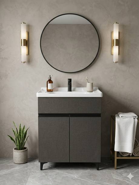 BOBBYEXPORT T Black Premium 24" Modern Bathroom Vanity Cabinet with Ceramic Basin BEBT03 Table Top Basin