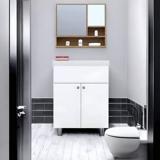MONTAGE Wash Basin with Cabinet | Bathroom Vanity WaterProof HDHMR Wood | Space Saving DMS00VN290 Under Counter Basin