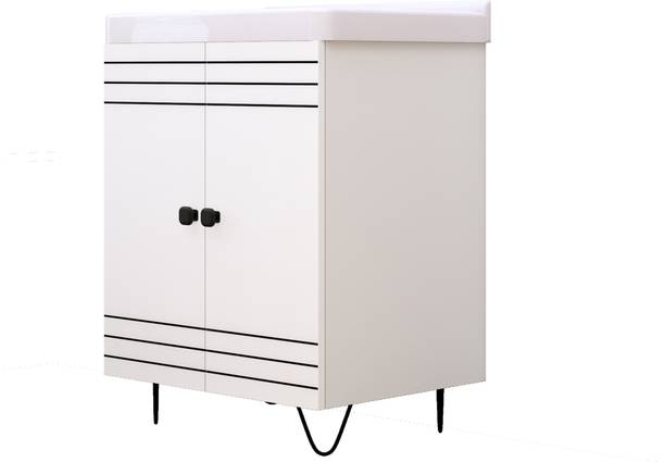 MONTAGE Wash Basin Vanity with Ceramic Washbasin Sink | Water Resistant Bathroom Cabinet DMS00155-WHITE Under Counter Basin