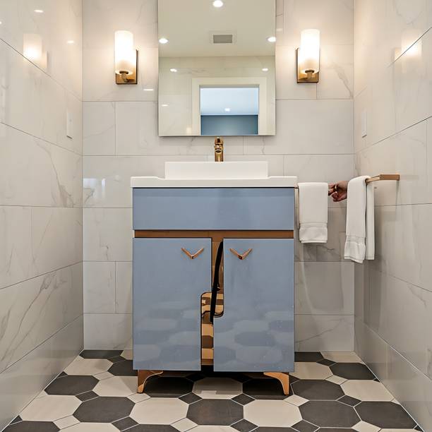 BOBBYEXPORT Rose Gold 24" Vanity Cabinate with Ceramic washbasin Premium quality BEN1RGB Table Top Basin