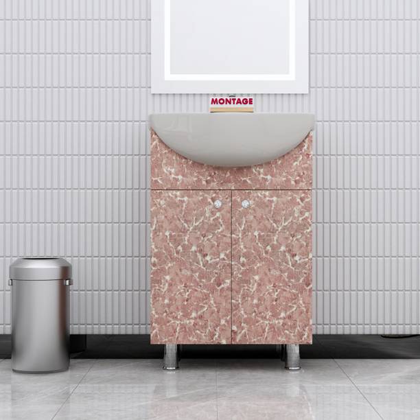 MONTAGE Wash Basin with Cabinet | Waterproof Bathroom Vanity with 2 Door Storage DMS-VN-58 Under Counter Basin