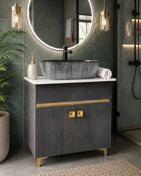 CLEOPATRA Premium Gold 24" freestanding Wash Basin Vanity Cabinet For Bathroom 2451F Over Counter Basin