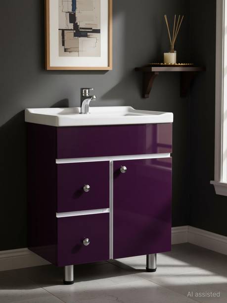 Stymax Wash Basin Vanity with Ceramic Washbasin Sink | Water Resistant Bathroom Cabinet STY0035 Table Top Basin