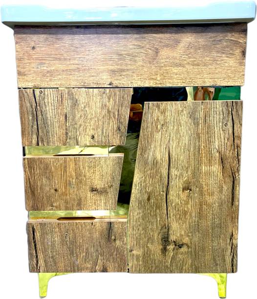 BOBBYEXPORT Gold premium 24" freestanding Wash Basin Vanity HDHMR Wood Wash Basin Cabinet Table Top Basin