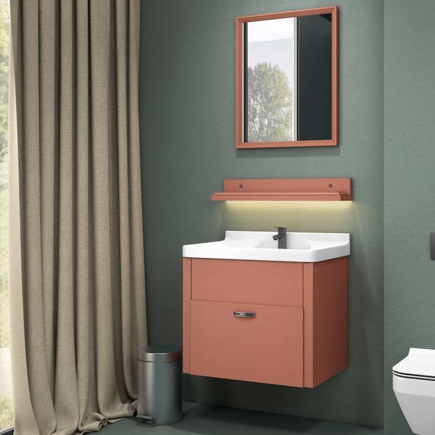 WASSMIST W-501 Bathroom Vanity Cabinet W-501 with Wash Basin, Waterproof Thermoplastic Storage Counter Top