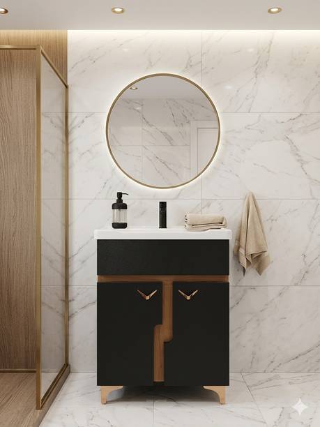 BOBBYEXPORT Rose Gold 24" Vanity Cabinate with Ceramic washbasin Premium quality BEN2RGBK Table Top Basin