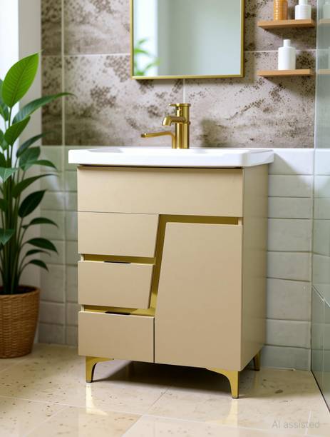 BOBBYEXPORT Z Gold Premium 24" freestanding Wash Basin Vanity Cabinet HDHMR Cabinet BEZG1 Table Top Basin