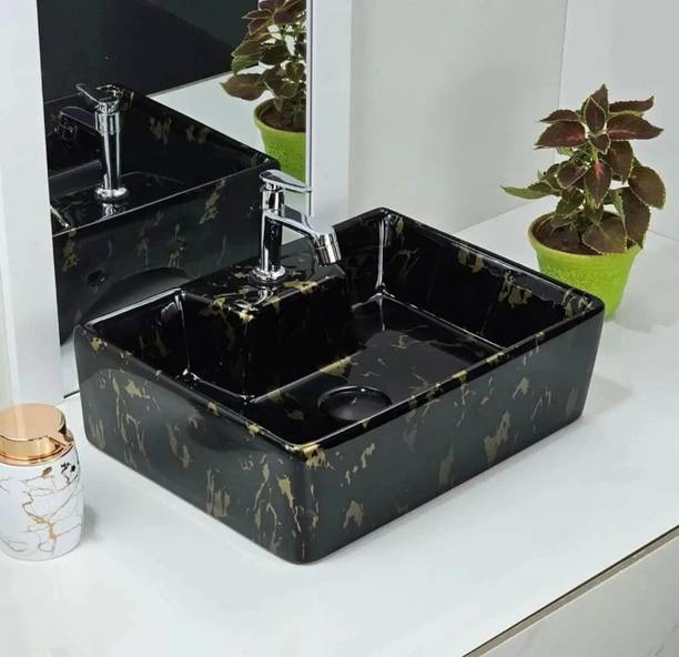 DELTA (16*12*5) 2 in 1 Table Top & Wall Mount Premium Ceramic Wash Basin White(M24) (16*12*5)(M24) Wall Hung Basin