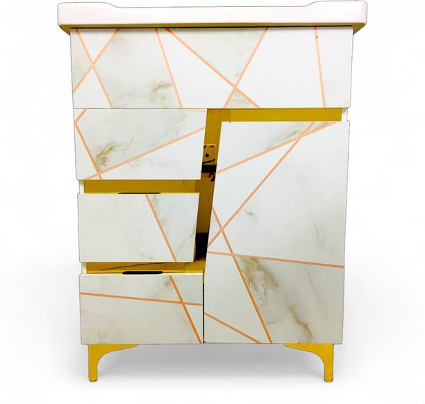BOBBYEXPORT Gold premium 24 inch freestanding Vanity with washbasin premium texture design three draws Table Top Basin