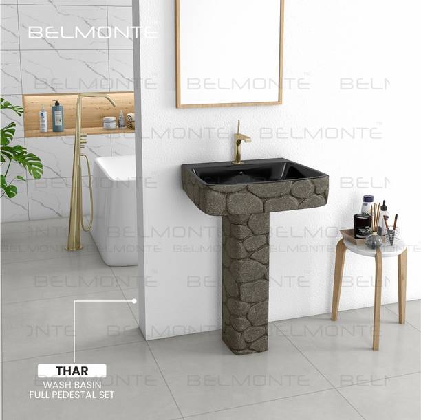 Belmonte Designer Basin Pedestal / Hand Art Basin/ Designer Basin / Designer Pedestal Basin Pedestal/ Washbasin with pedestal/Wash Basin/ Wall Mount Basin Pedestal Basin