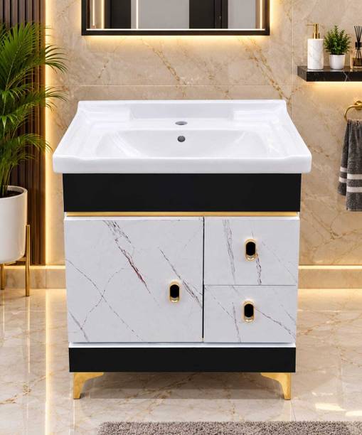 valoria premium Valoria premium White Taj marbel table top basin cabinet VP White taj Table Top Basin