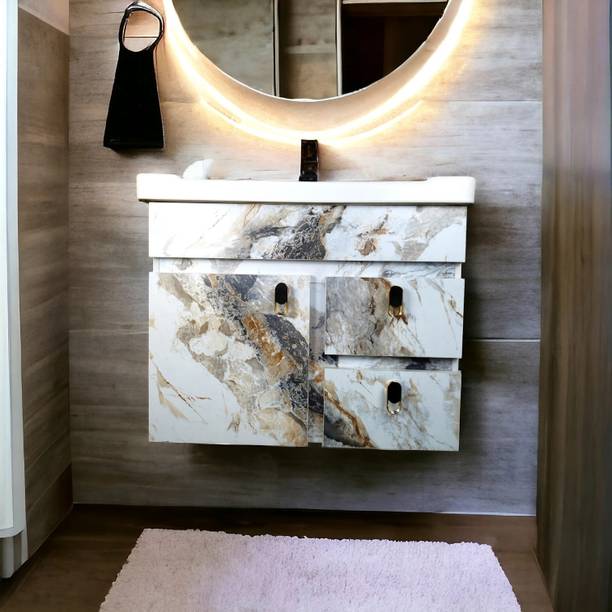 BOBBYEXPORT Wall Hang 24" Wash Basin Vanity HDHMR Cabinet For Bathroom BEWH2 Wall Hung Basin