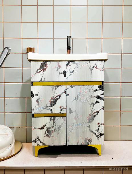 BOBBYEXPORT Top selling 24" freestanding HDHMR wooden vanity cabinet with wash basin for bathroom & kitchen Table Top Basin