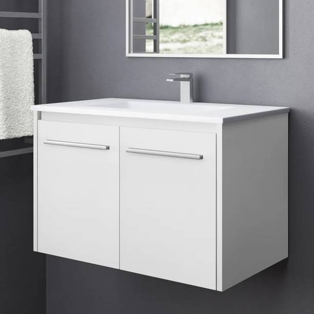 MONTAGE Washbasin Vanity with Ceramic Wash Basin Sink | Wall Hanging | Water Resistance | Modern Bathroom Cabinet (DMS00159) Under Counter Basin