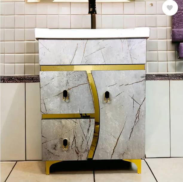 A S Enterprises Grey & gold premium freestanding vanity/ washbasin cabinet BEP8 Table Top Basin