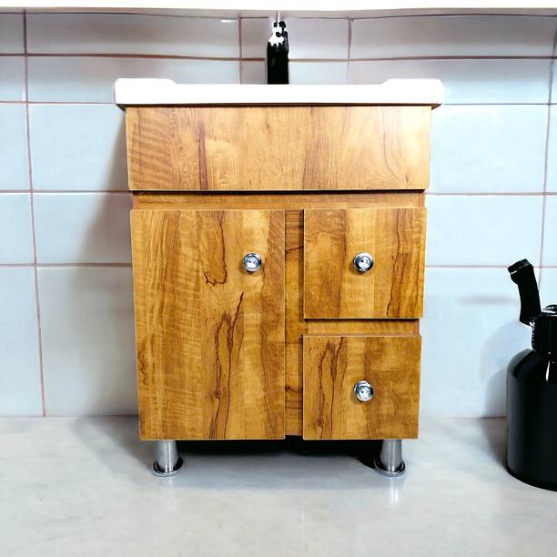 BOBBYEXPORT Gold premium 24 inch freestanding Vanity with wash basin premium gold design three draws Table Top Basin