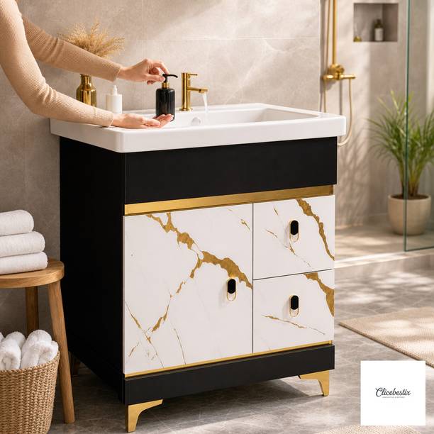 Clicebestix Gold Premium Freestanding Vanity Washbasin Cabinate bestix Table Top Basin