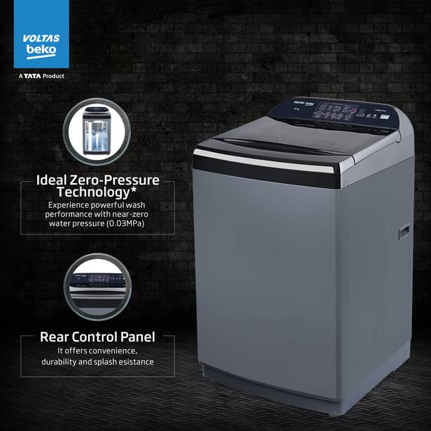 Voltas Beko 8 kg Fully Automatic Top Load Washing Machine Grey