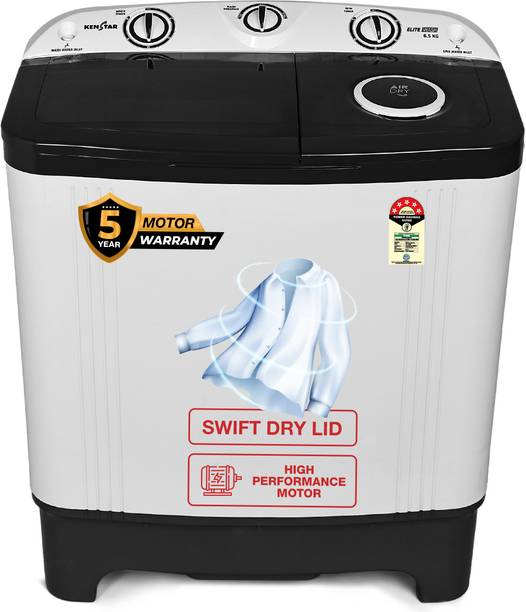 Kenstar 6.5 Kg Swift Dry Lid Semi Automatic Top Load Washing Machine White, Grey