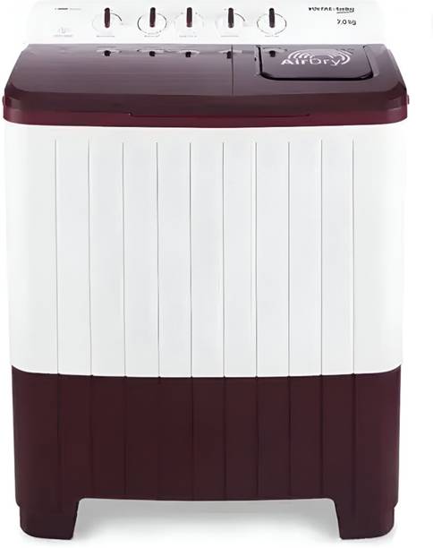 Voltas Beko 7 kg Semi Automatic Top Load Washing Machine Maroon, White