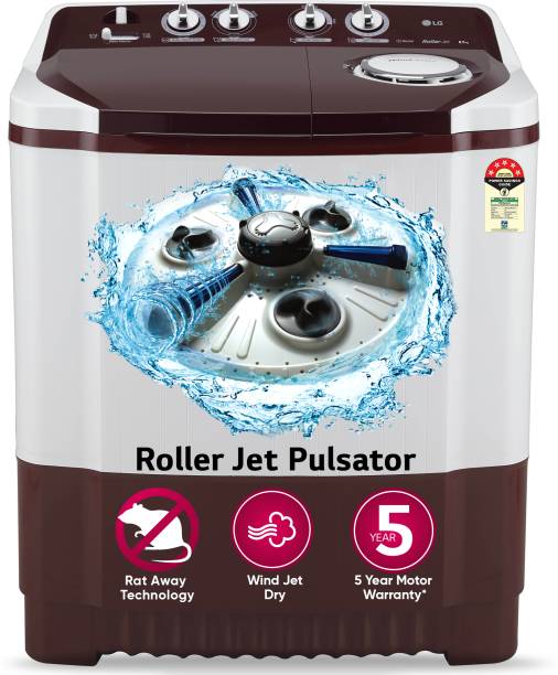 LG 8.5 kg 5 Star with Roller Jet Pulsator with Soak, Wi...