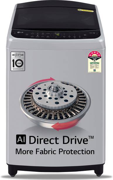LG 9 kg 5 Star, AI Direct Drive Technology, 6 Motion Direct Drive Fully Automatic Top Load Washing Machine Silver