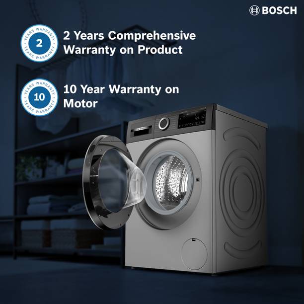 BOSCH 9 kg Fully Automatic Front Load Washing Machine with In-built Heater Silver