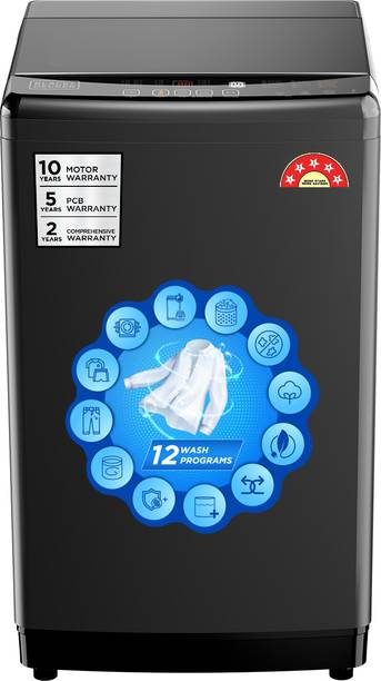 BLACK+DECKER 9 kg Fully Automatic Top Load Washing Machine with In-built Heater Black