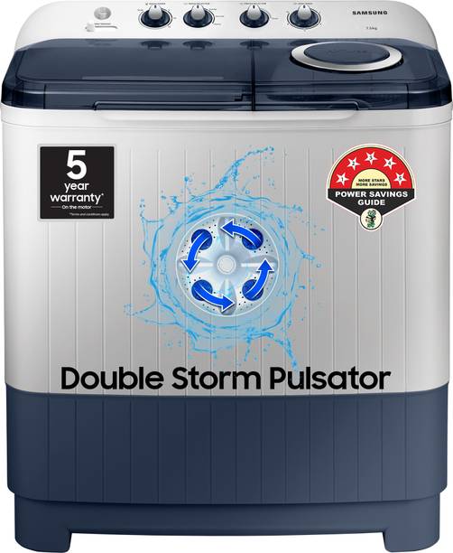 SAMSUNG 7.5 kg 5 star,Air Turbo Drying Semi Automatic Top Load Washing Machine Blue, Grey