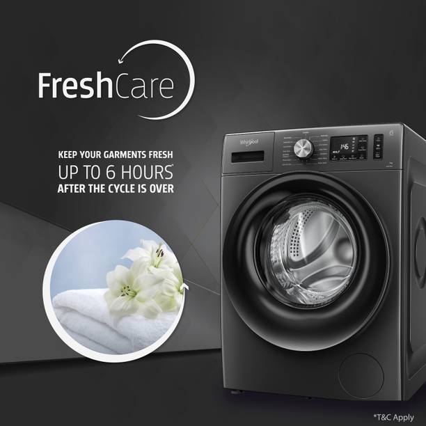 Whirlpool 7 kg 5 Star Inverter 100+ Tough Stains, Steam Technology, Fully Automatic Front Load Washing Machine with In-built Heater Grey
