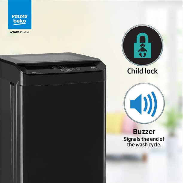 Voltas Beko 7 kg Fully Automatic Top Load Washing Machine Black  (WTL70UPGC/JPCPOD)