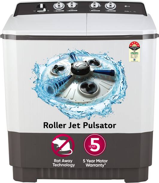 LG 10 kg 5 Star Semi Automatic Top Load Washing Machine Grey, White