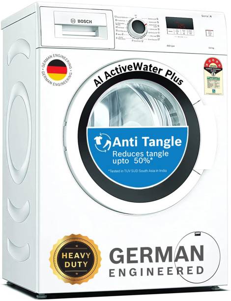 BOSCH 6 kg Drive Motor, Anti Tangle, Anti Vibration Fully Automatic Front Load Washing Machine with In-built Heater White