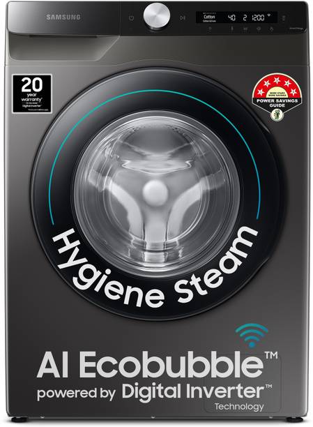 Samsung 8 kg Fully Automatic Front Load Washing Machine with In-built Heater Black, Grey