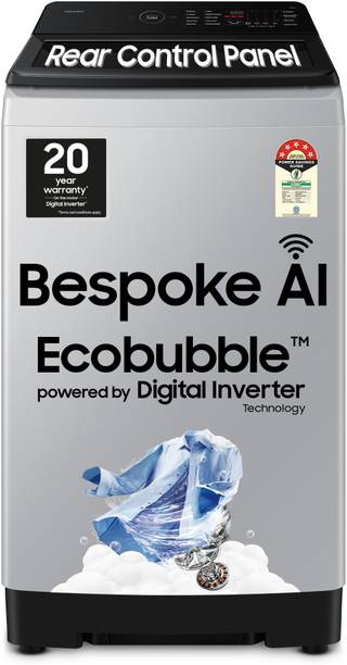 Samsung 10 kg 5 Star, AI Wash, Ecobubble, AI Energy Mode, AI VRT+, Soft Closing Door, Wi-Fi, Digital Inverter Fully Automatic Top Load Washing Machine Grey