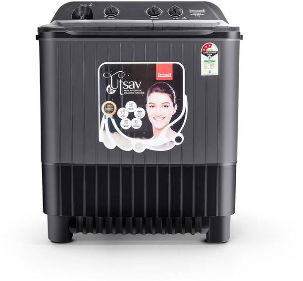 Summercool 8 kg Semi Automatic Top Load Washing Machine Black