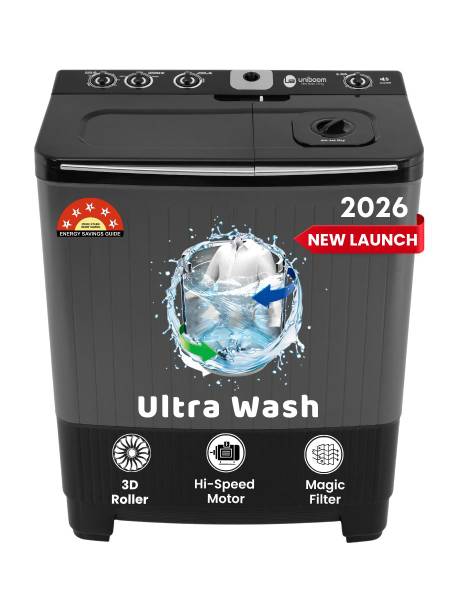 Uniboom 10 kg Ultra Wash | Jet Dryer | Portable Wheels | Buzzer | Sleek Design | Magic Filter | Heavy Duty Motor Semi Automatic Top Load Washing Machi