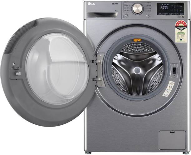 LG 11 kg with Steam,Wi-Fi Enabled Fully Automatic Front Load Washing Machine with In-built Heater Silver  (FHP1411Z9P)